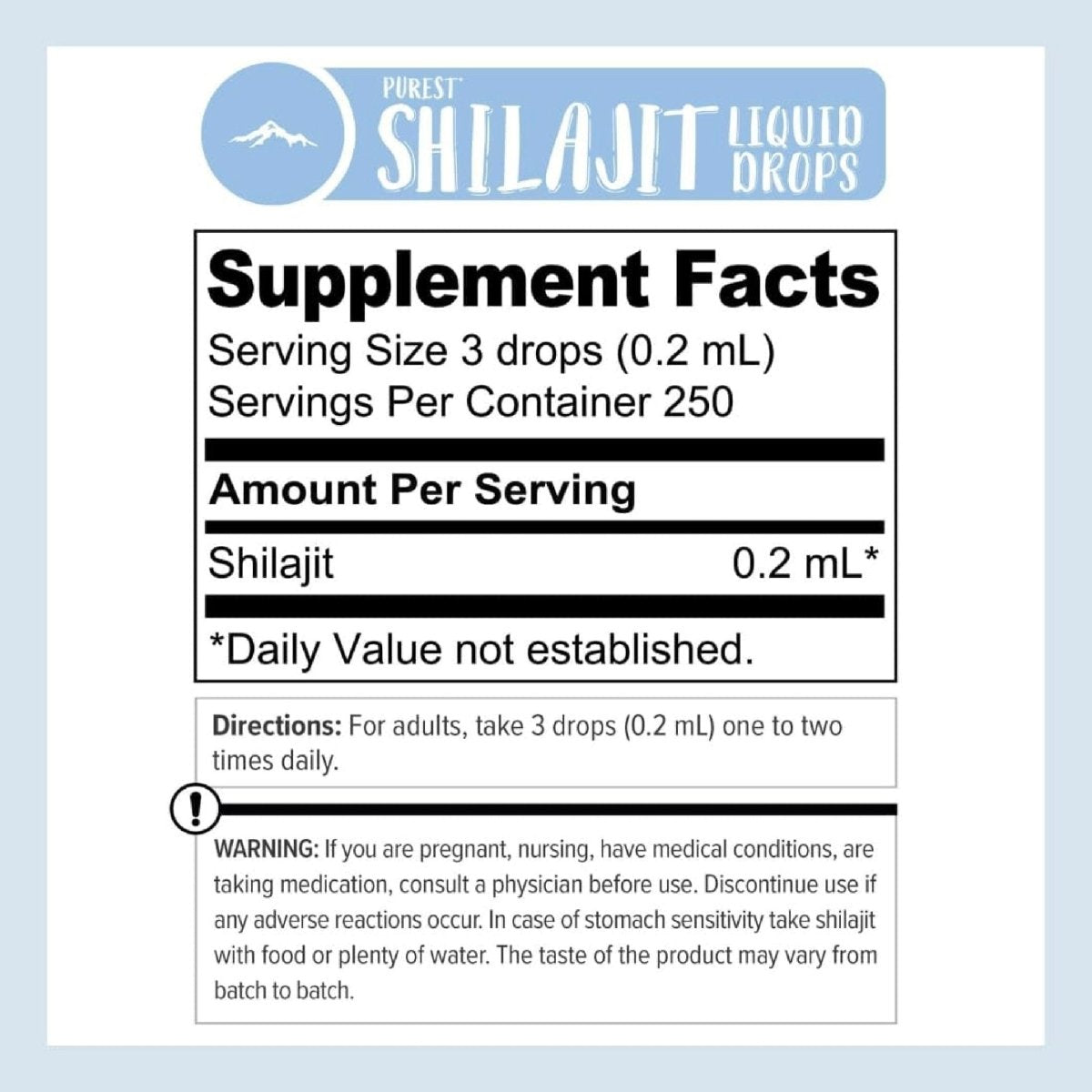 PURE HIMALAYAN Purest Shilajit Liquid Drops 50 ml Ácido Fúlvico y Minerales Traza Apoyo Energía Vitalidad y Bienestar - Hi Vitamins