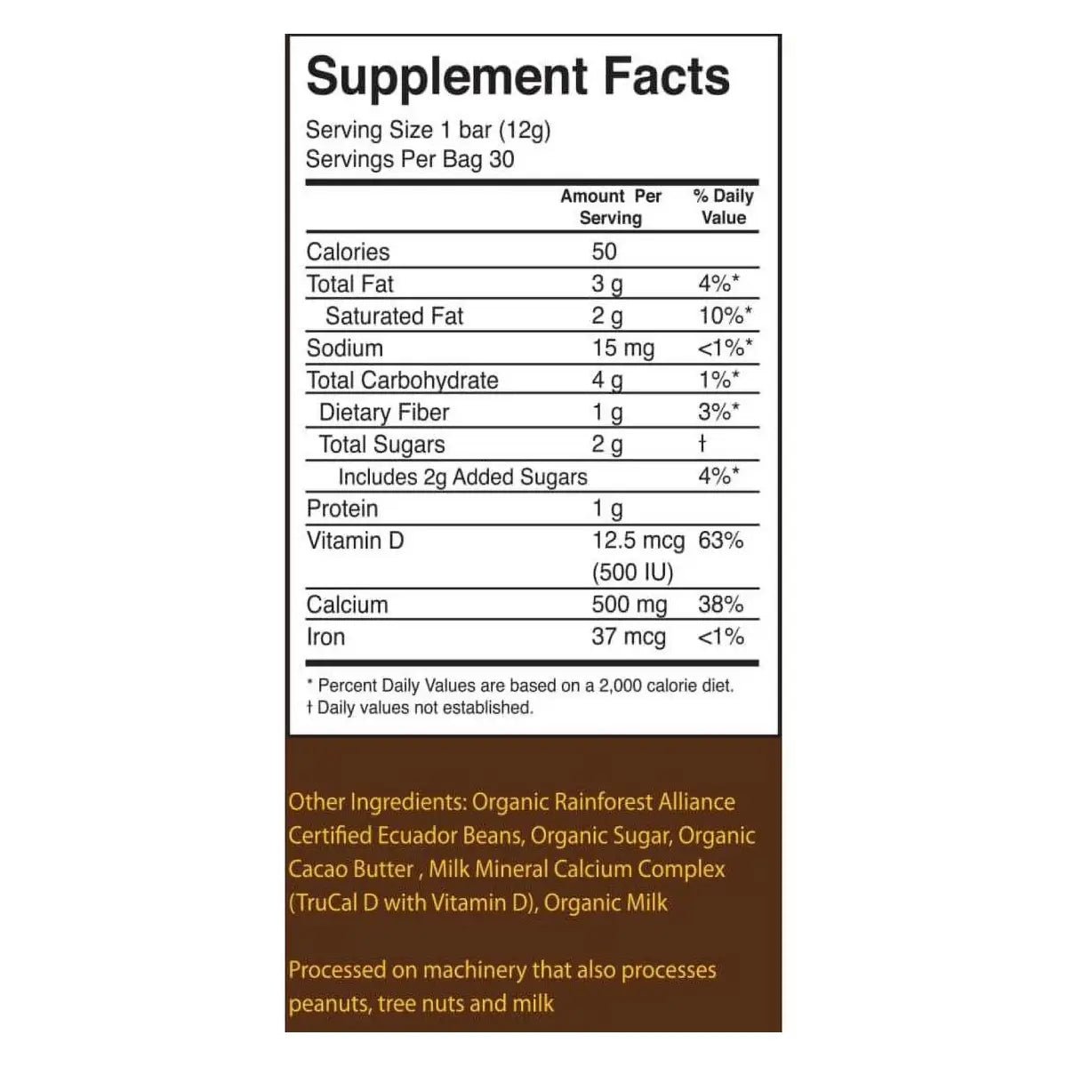 ProCare Health Barras de Calcio Dark Chocolate 500 mg 30 Barras - Hi Vitamins