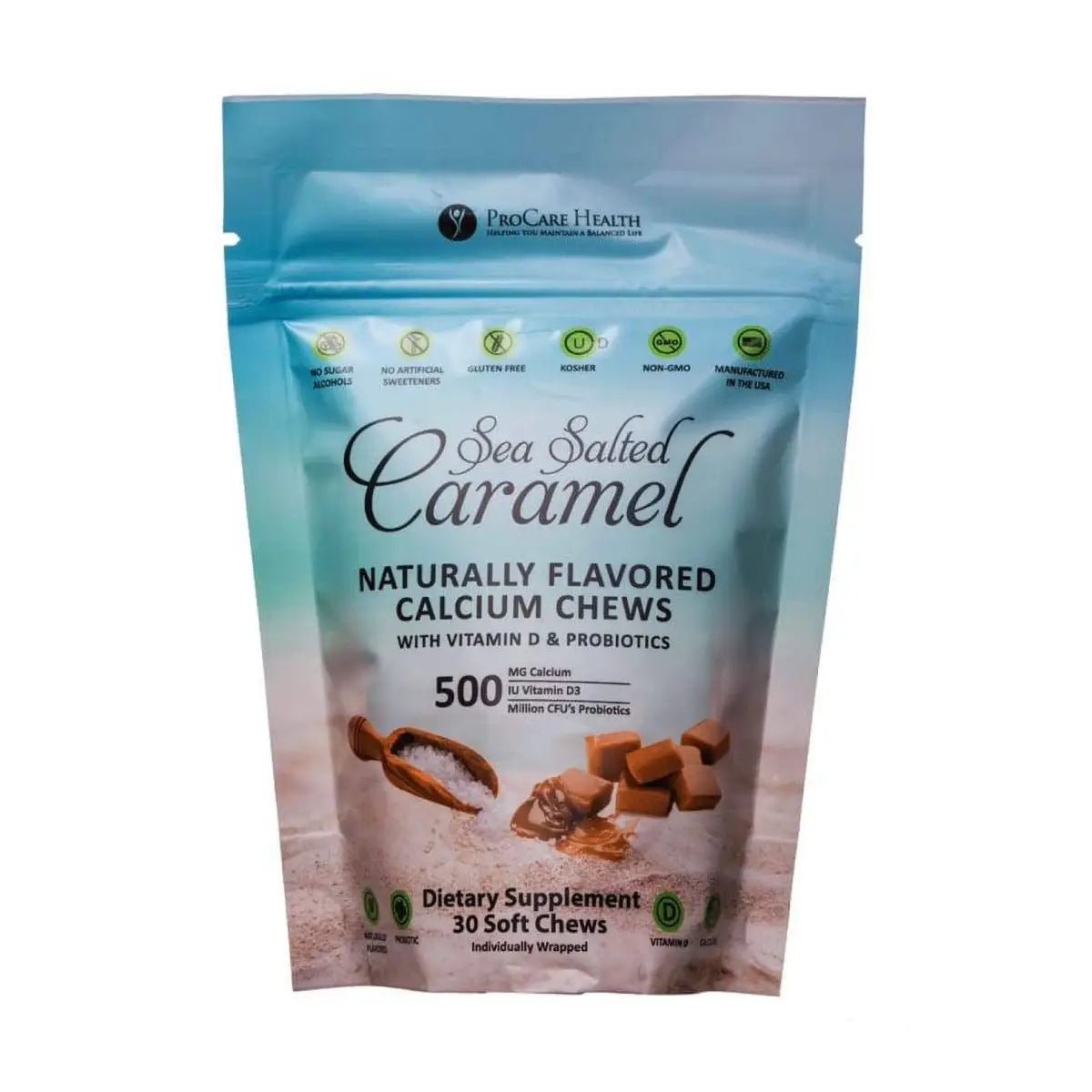 ProCare Health Masticables de Calcio con sabor Caramelo 30 Chews con Vitamina D3 - Hi Vitamins