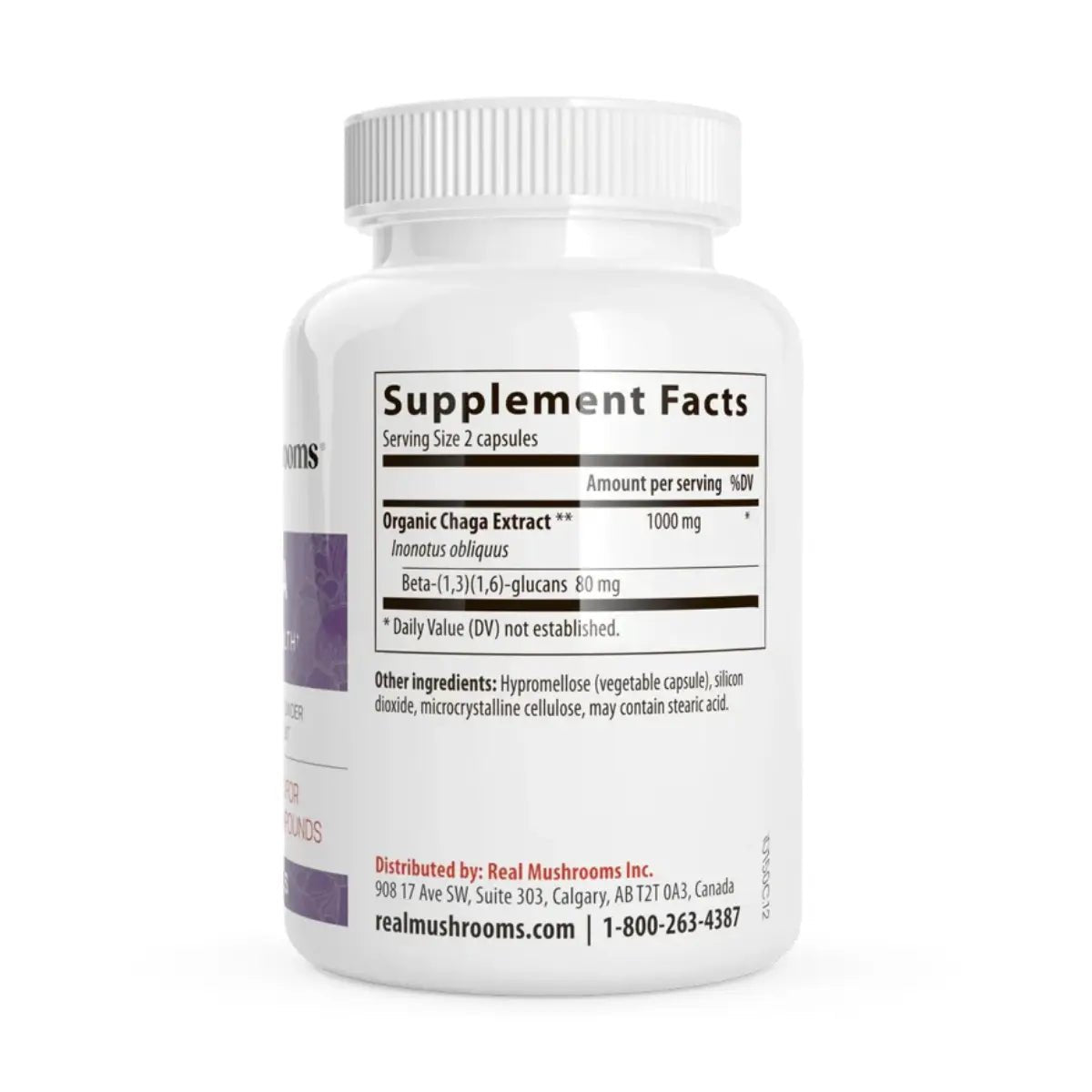 Real Mushrooms Chaga Salud Digestiva 500 mg 120 cápsulas - Hi Vitamins