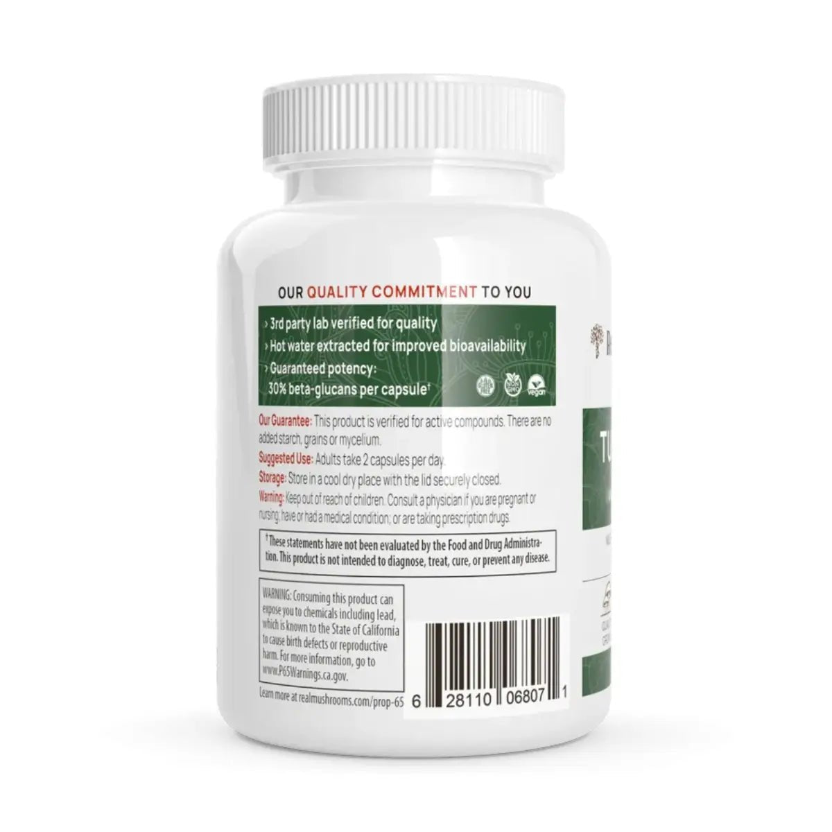 Real Mushrooms Turkey Tail 90 cápsulas - Hi Vitamins