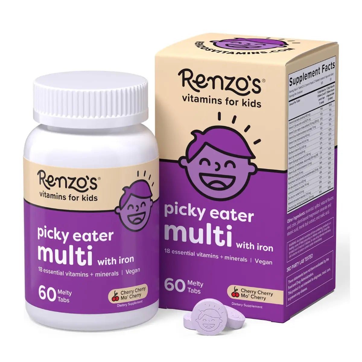 Renzo’s® Picky Eater Multivitamínico con Hierro 60 Tabletas - Hi Vitamins