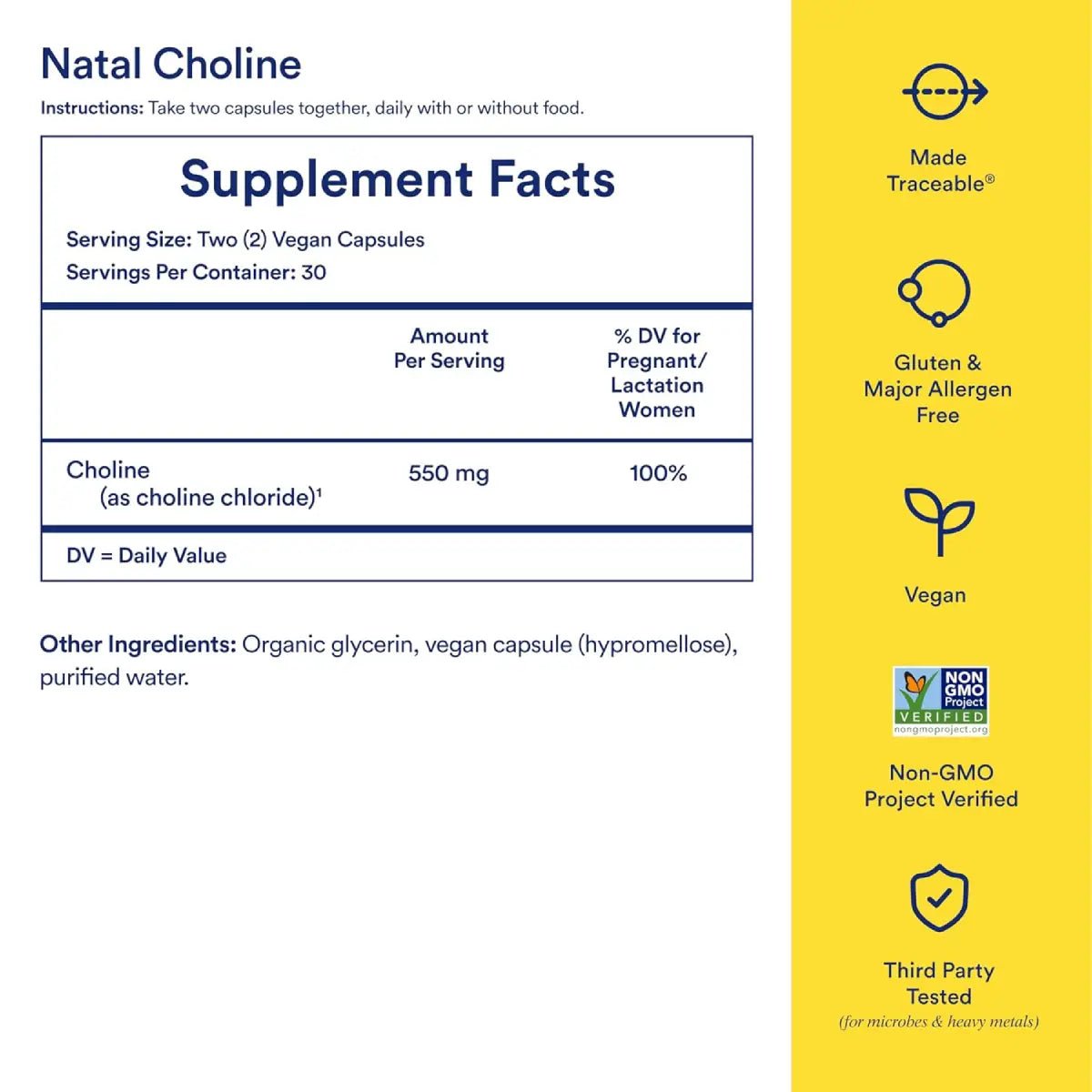 Ritual Natal Choline Suplemento de colina 550 mg - Hi Vitamins