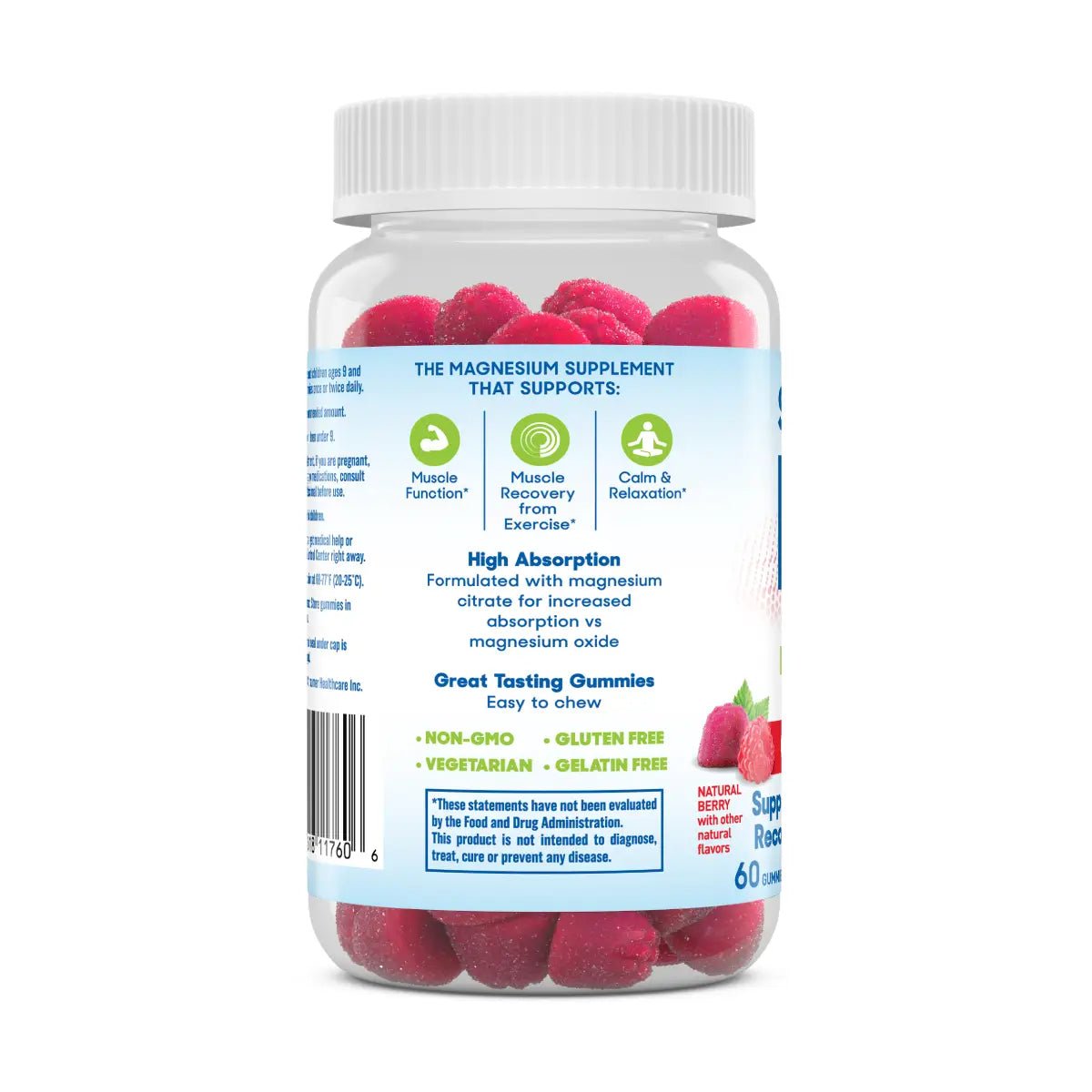 SlowMag® Mg Citrato de Magnesio 60 Gomitas sabor Frutos Rojos - Hi Vitamins