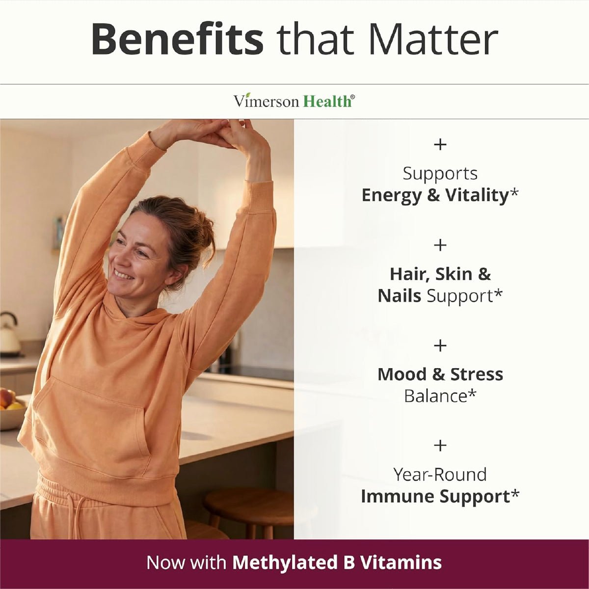 Vimerson Health Multivitamínico para Mujer 60 Cápsulas Apoyo Energía, Inmunidad, Cabello, Piel y Balance Hormonal - Hi Vitamins