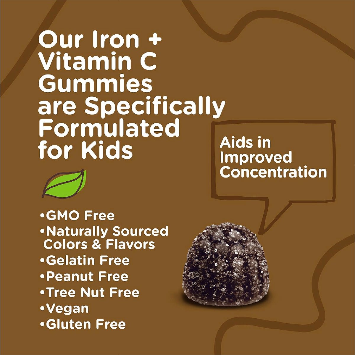Viteey Gomitas de Hierro para Niños 60 Gomitas con Vitamina C Apoyo Energía y Formación de Células Sanguíneas - Hi Vitamins