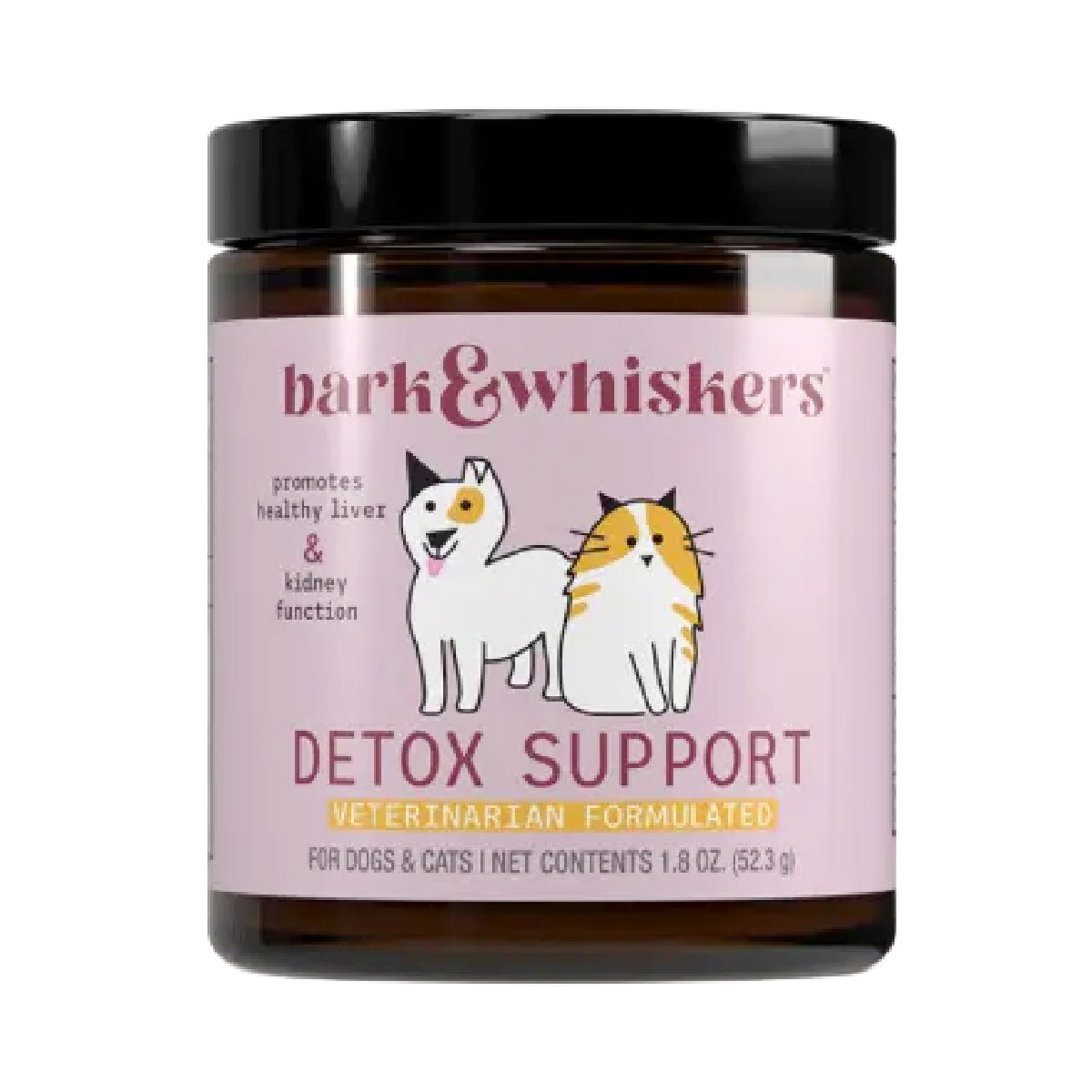Dr. Mercola Bark & Whiskers Detox Support 52.3 g Suplemento en Polvo para Perros y Gatos Apoyo Hepático y Renal