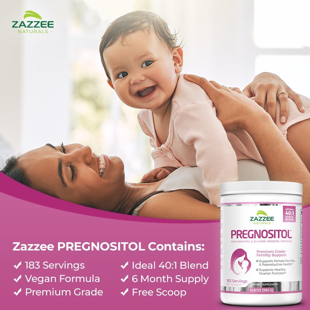 Zazzee Naturals Pregnositol Myo Inositol & D - Chiro Inositol Powder 392 G - Hi Vitamins