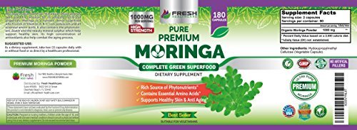 FRESH HEALTHCARE PURE PREMIUM MORINGA 1000 MG 180 CAPSULES - Hi Vitamins