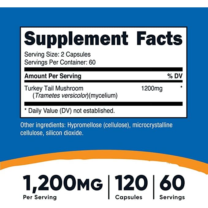 Nutricost® Turkey Tail 1200 Mg 120 Cápsulas - Hi Vitamins