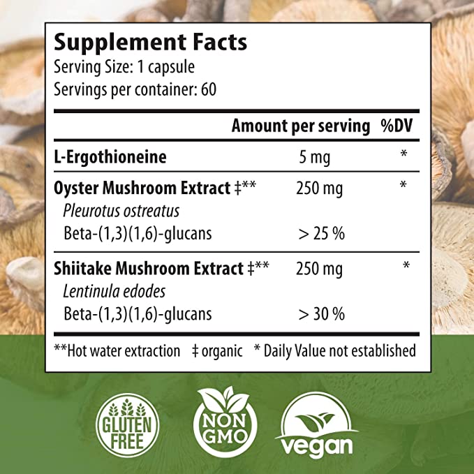 Real Mushrooms„¢ L - Ergotioneine 60 Cápsulas - Hi Vitamins