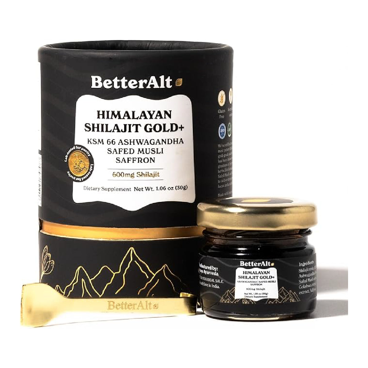 BetterAlt Shilajit Gold+ 30 g Resina Pura del Himalaya Apoyo Energía Fuerza Recuperación y Rendimiento