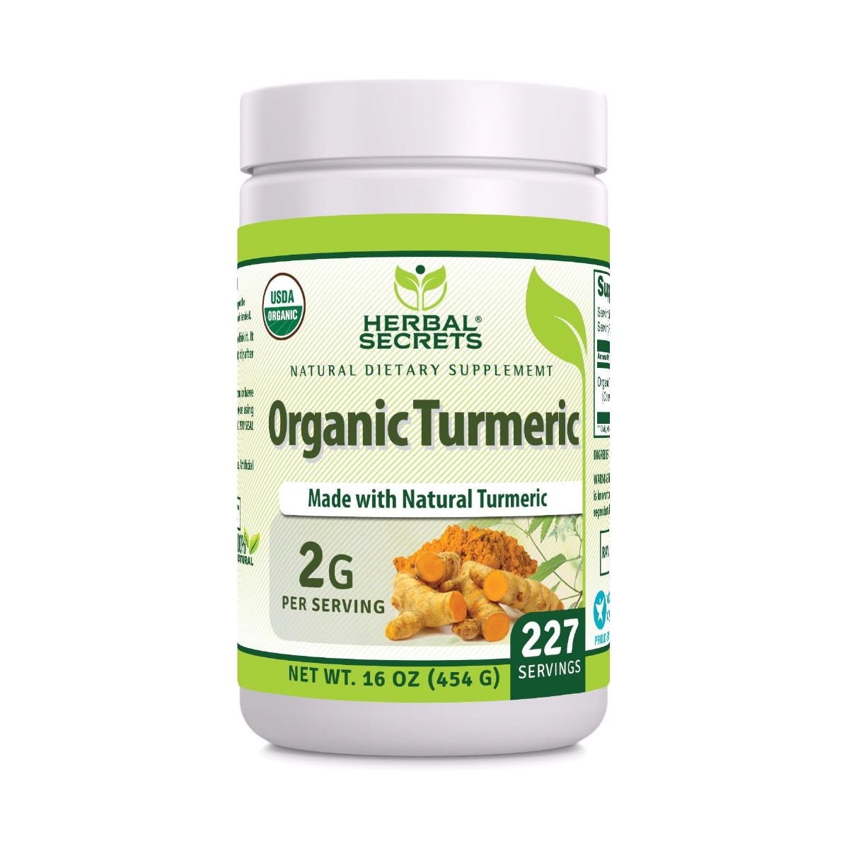 Herbal Secrets Curcuma Organica en Polvo 454 g - Hi Vitamins