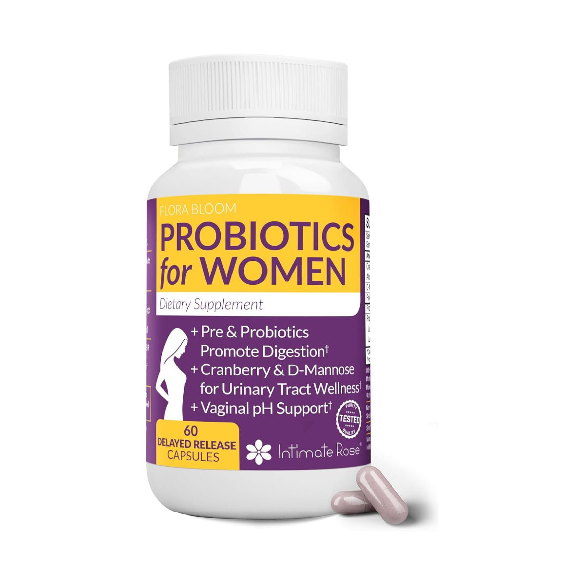Intimate Rose Flora Bloom Probióticos Vaginales 60 Cápsulas Apoyo Salud Vaginal Urinaria e Intestinal - Hi Vitamins