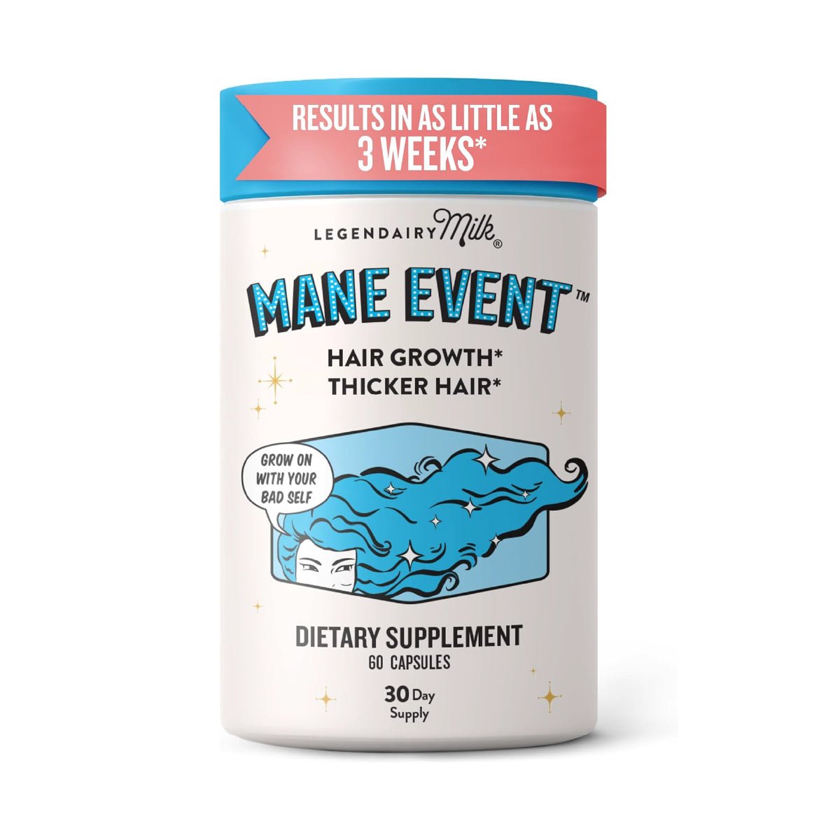 Legendairy Milk Mane Event Vitaminas Para Crecimiento Capilar Mujer 60 Cápsulas - Hi Vitamins