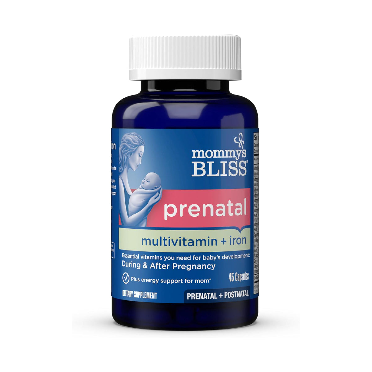 Mommy's Bliss Prenatal Multivitamínico con Hierro y Ácido Fólico Apoyo Desarrollo del Bebé Energía e Inmunidad Materna