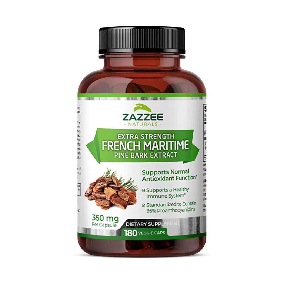 Zazzee Naturals Extracto De Corteza De Pino Marítimo Francés 350 Mg 180 Cápsulas - Hi Vitamins