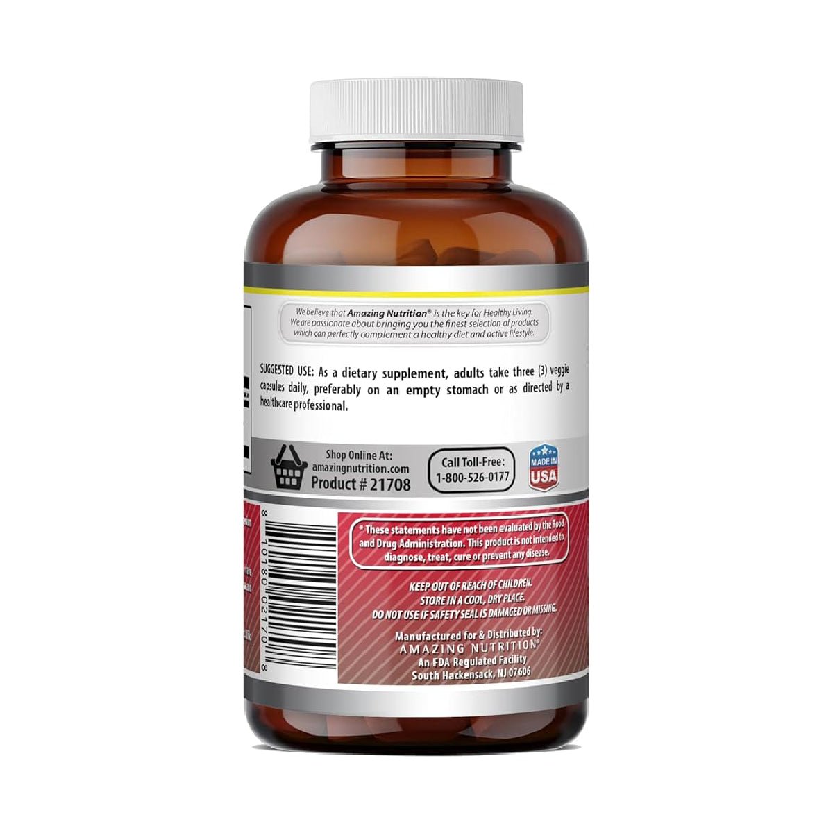 Amazing Nutrition Acetil L - Carnitina 1500 mg 200 Cápsulas - Hi Vitamins