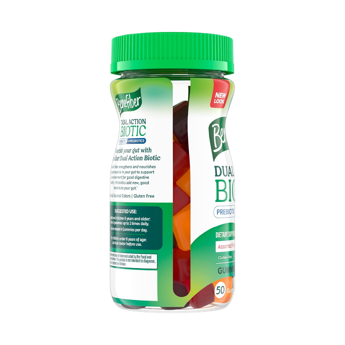 Benefiber Gomitas de Fibra con Prebióticos y Probióticos 50 Gomitas Apoyo Digestión