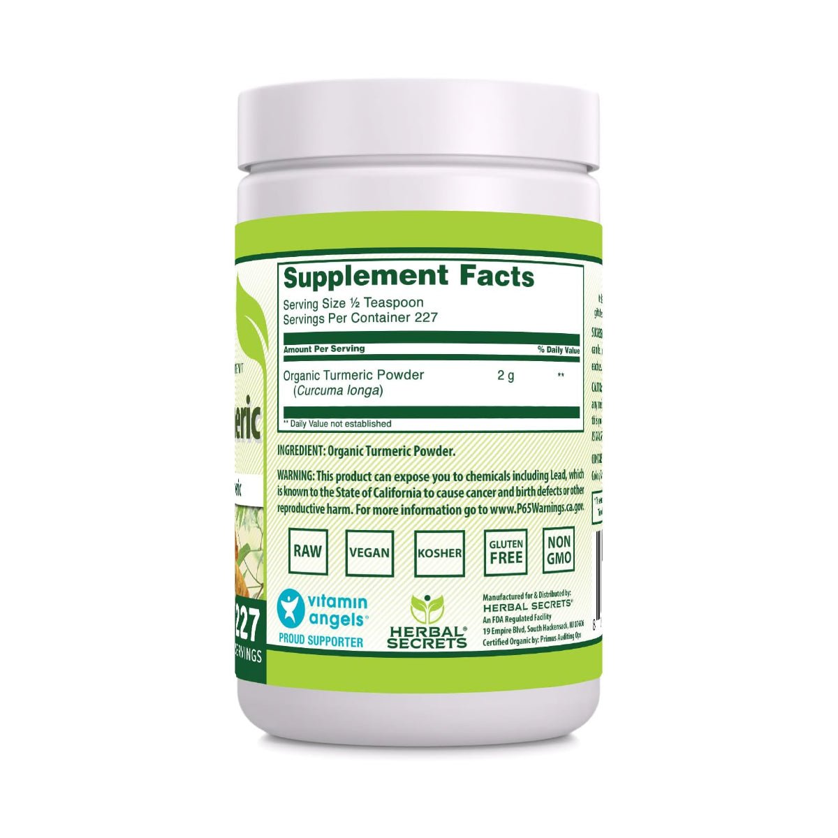 Herbal Secrets Curcuma Organica en Polvo 454 g - Hi Vitamins