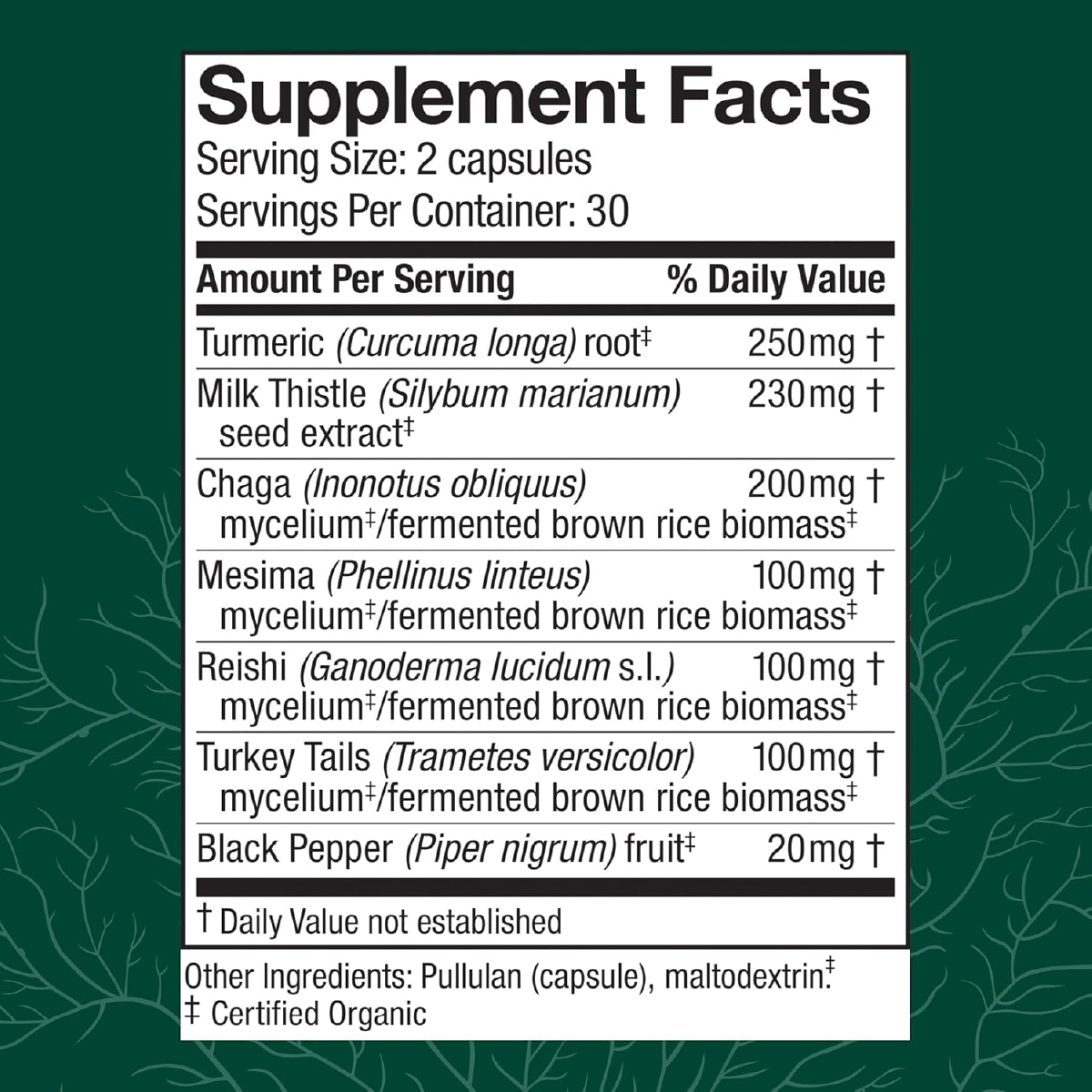 Host Defense MycoBotanicals Hígado 60 Cápsulas Apoyo Salud Hepática con Reishi Chaga y Cardo Mariano - Hi Vitamins