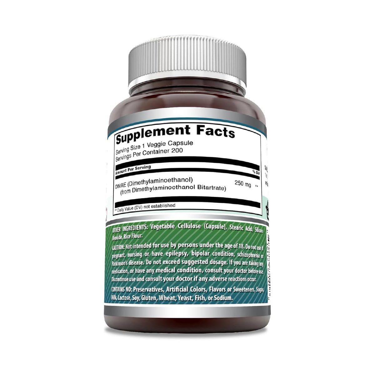 Amazing Nutrition DMAE 250 mg 200 Cápsulas Apoyo Cognitivo - Hi Vitamins