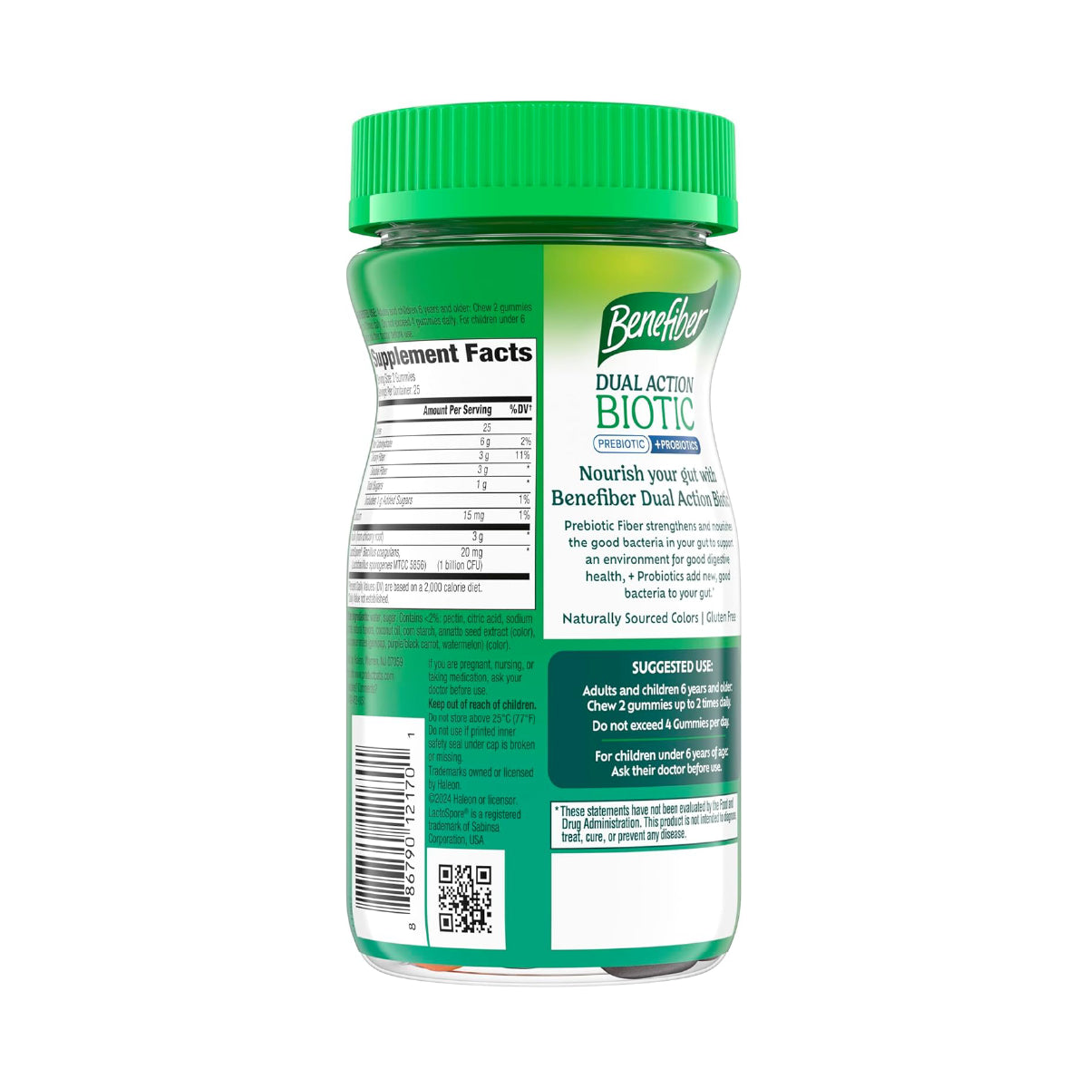 Benefiber Gomitas de Fibra con Prebióticos y Probióticos 50 Gomitas Apoyo Digestión