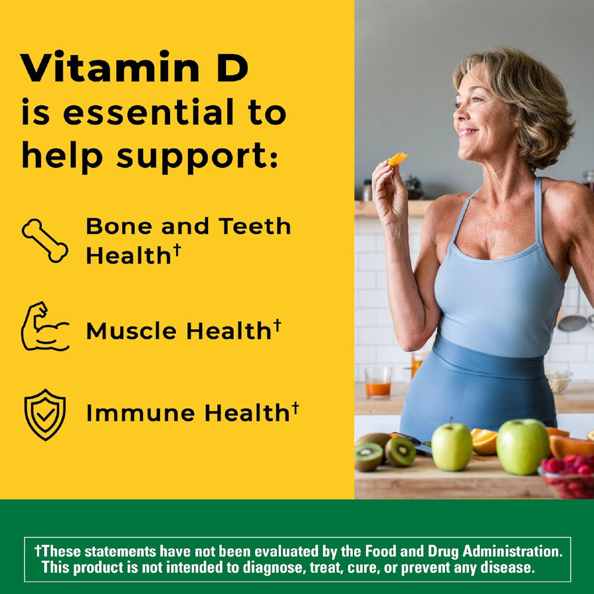 Nature Made Vitamina D3 1000 UI 300 Cápsulas Blandas Apoyo Huesos, Dientes, Músculos e Inmunidad