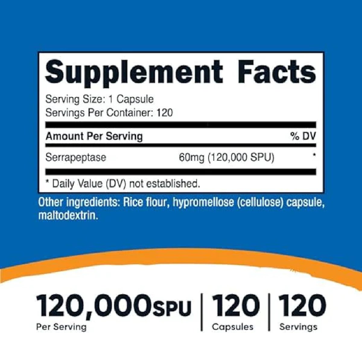 Nutricost® Serrapeptase 120,000 SPU 20mg 120 Cápsulas - Hi Vitamins