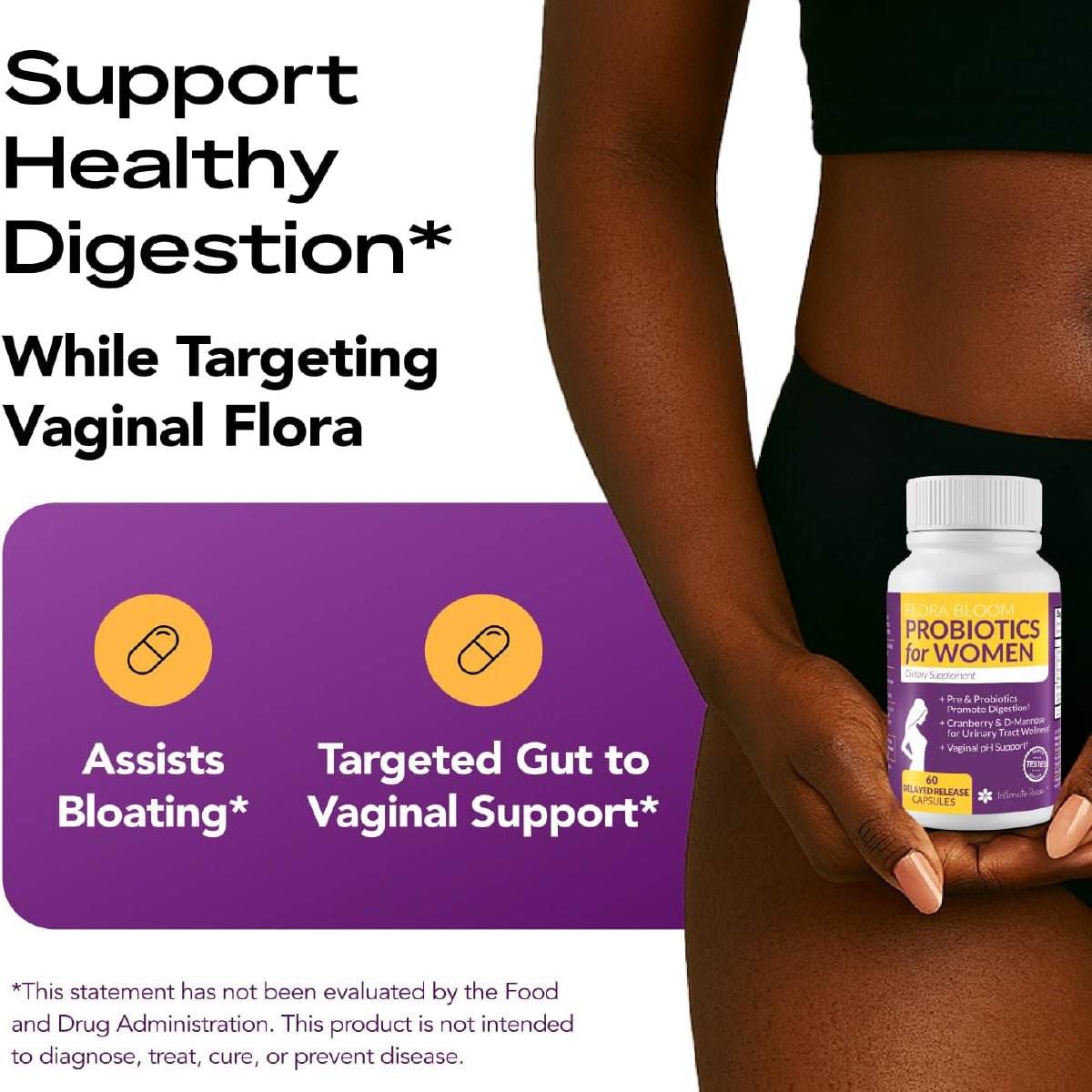 Intimate Rose Flora Bloom Probióticos Vaginales 60 Cápsulas Apoyo Salud Vaginal Urinaria e Intestinal - Hi Vitamins