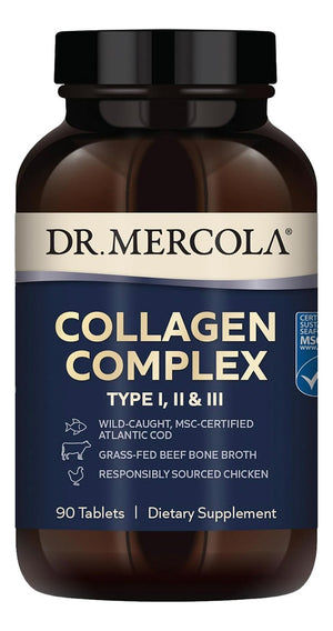 DR. MERCOLA COLLAGEN COMPLEX TYPE I, II Y III, 1.5G 90 TABS