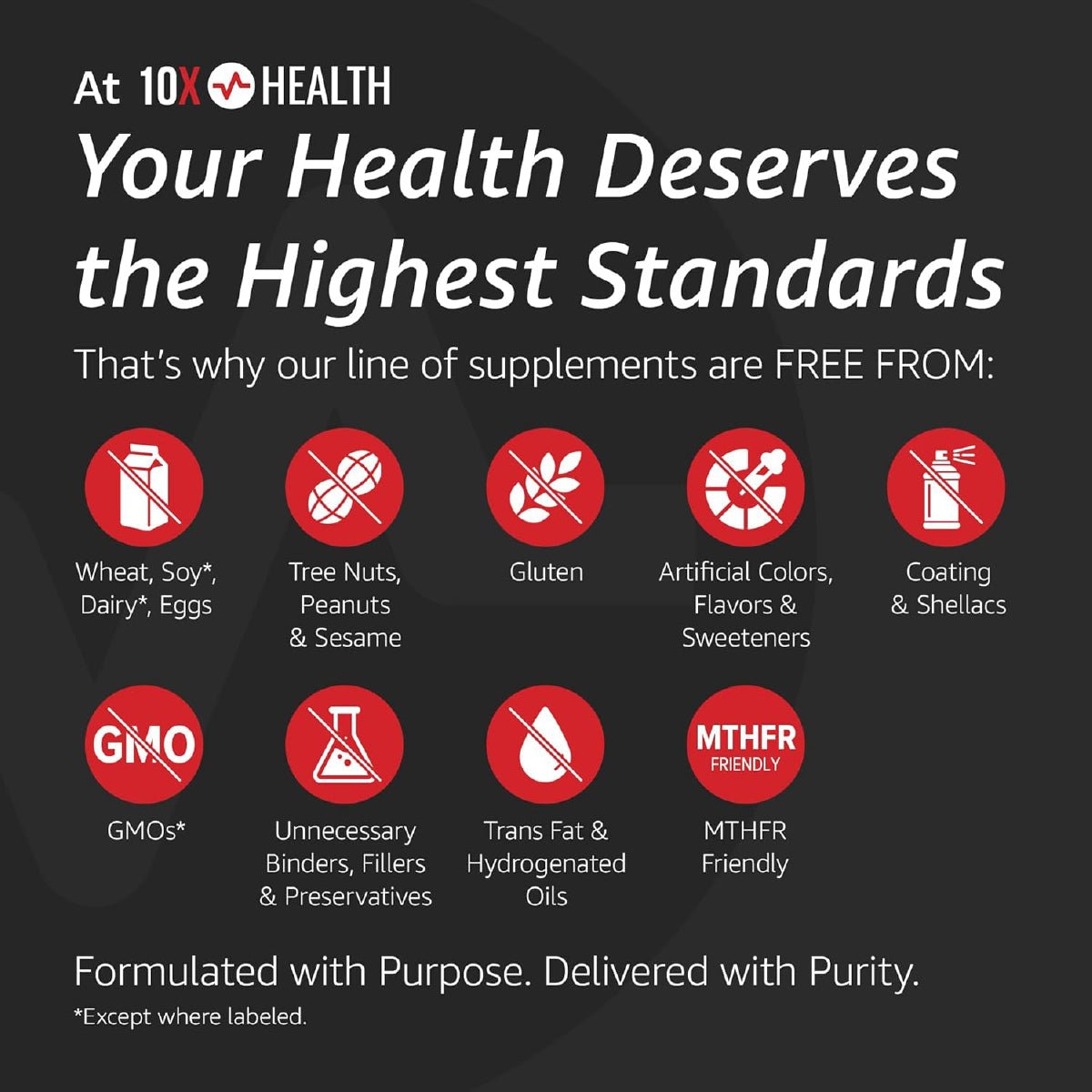 10X Health TMG 60 Cápsulas 1000 mg Apoyo Hígado, Corazón, Energía y Homocisteína - Hi Vitamins