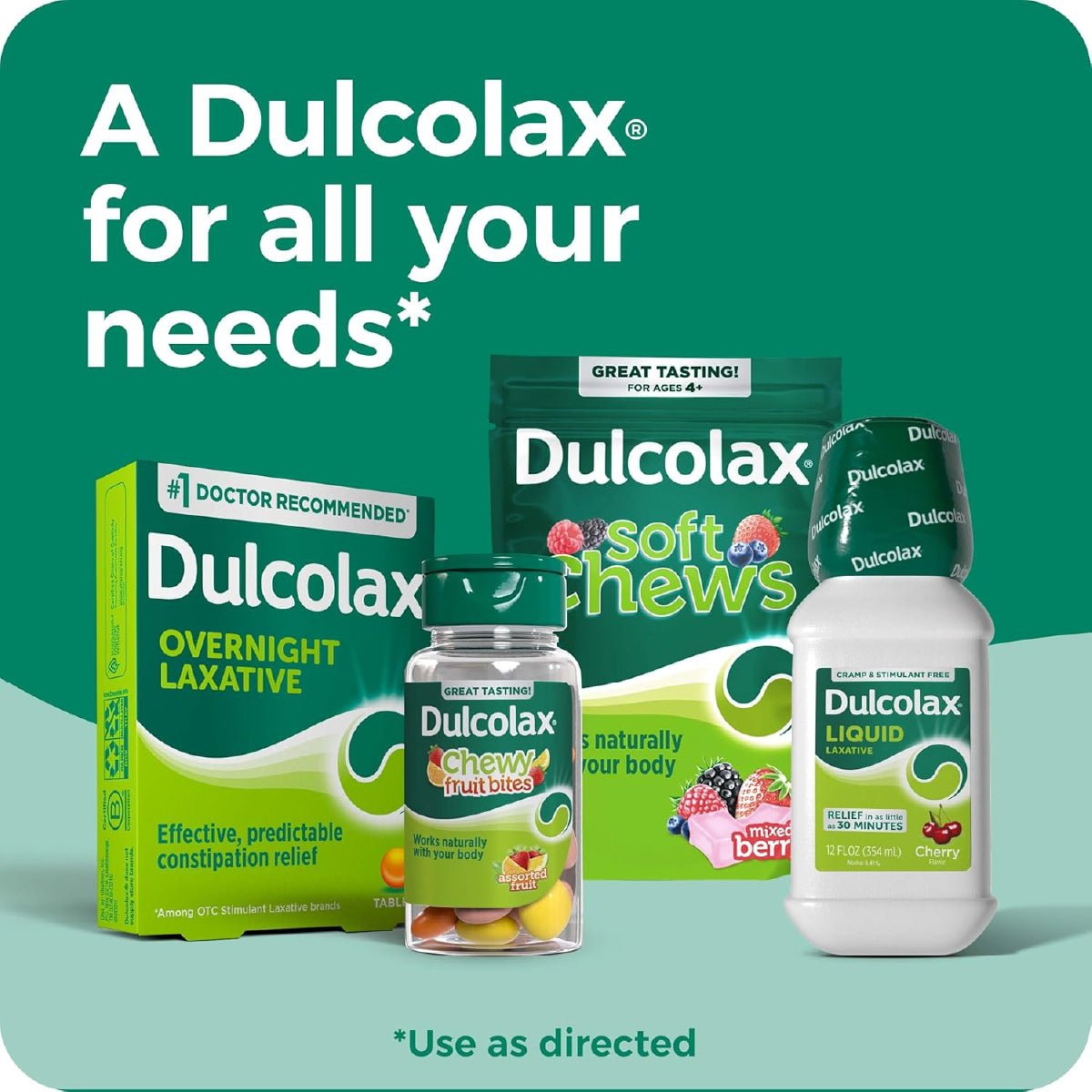 Dulcolax Laxante Nocturno 100 Tabletas Alivio del Estreñimiento Ocasional - Hi Vitamins