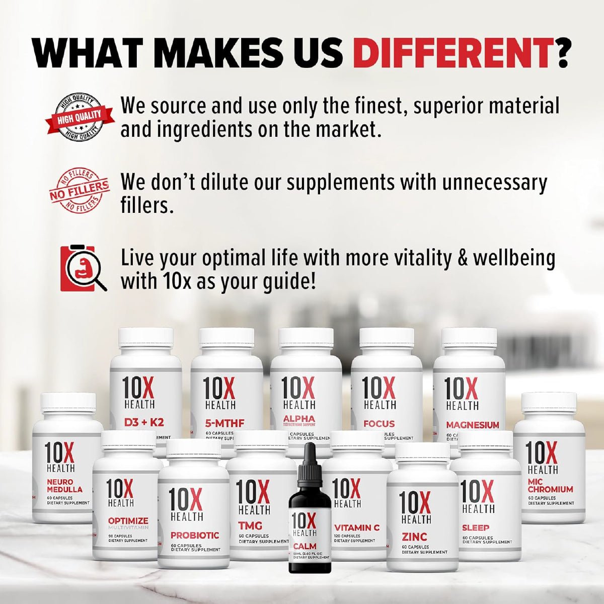 10X Health TMG 60 Cápsulas 1000 mg Apoyo Hígado, Corazón, Energía y Homocisteína - Hi Vitamins