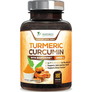 NATURES NUTRITION TURMERIC CURCUMIN 1950MG 180 CAPSULES