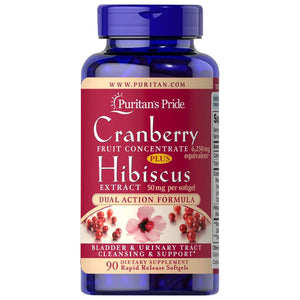 PURITAN'S PRIDE CRANBERRY 6250 MG PLUS HIBISCUS EXTRACT 50 MG 90 CAPSULES