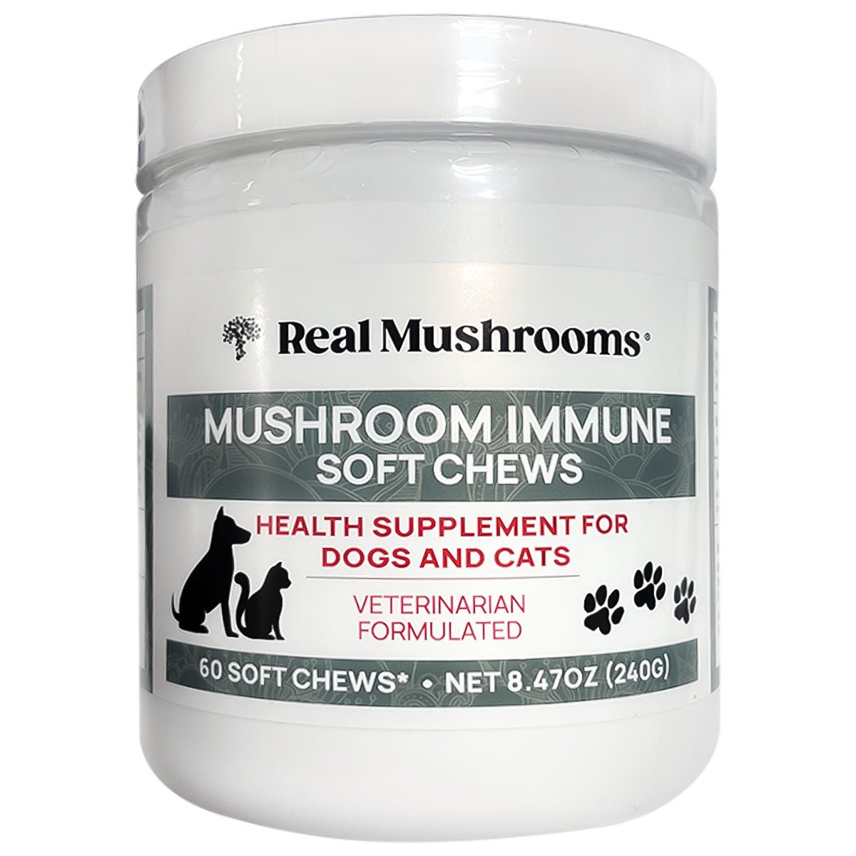 Real Mushrooms Immune para Mascotas 60 Soft Chews - Hi Vitamins