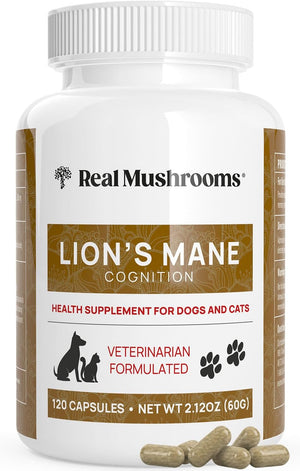 REAL MUSHROOMS LIONS MANE FOR PETS 120 CAPSULES