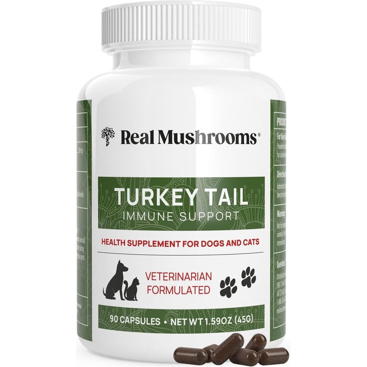 Real Mushrooms Turkey Tail para Mascotas 90 Cápsulas - Hi Vitamins