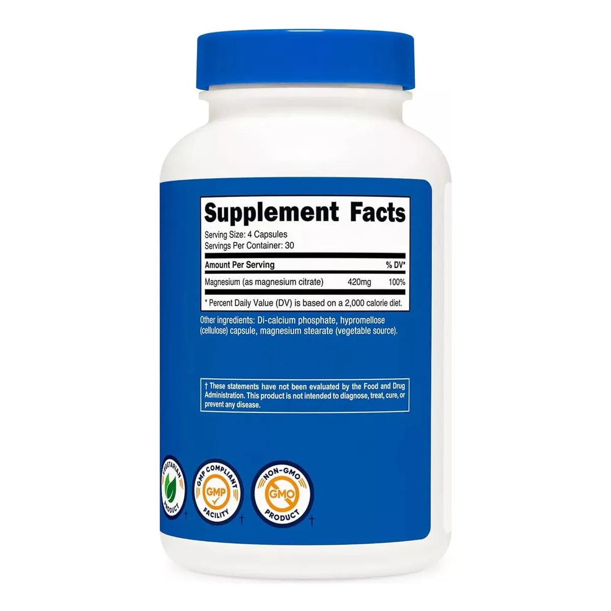 Nutricost Citrato De Magnesio 120 Cápsulas - Hi Vitamins