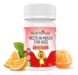 NutritiPure Melts in Mouth For Kids Chewable 90 Tabletas Masticables Sabor Mandarina