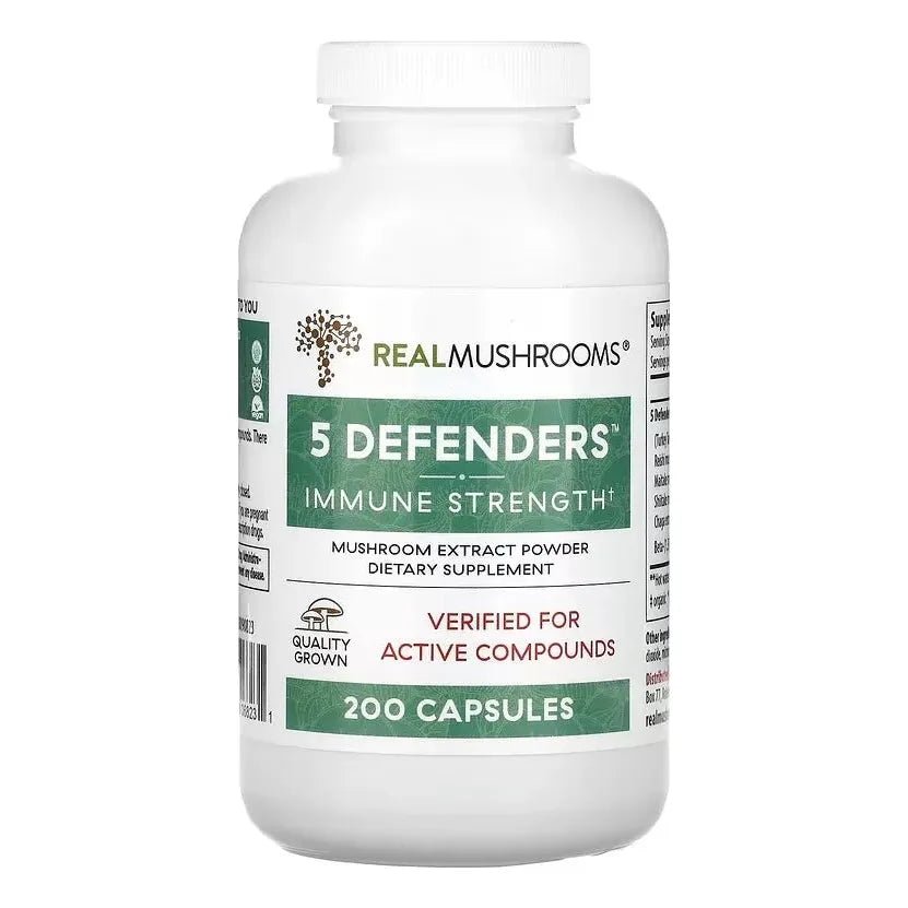 Real Mushrooms 5 Defenders 200 Cápsulas - Hi Vitamins