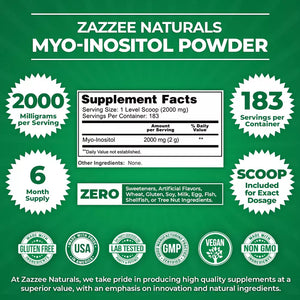 ZAZZEE NATURALS MYO INOSITOL POWDER  366 G