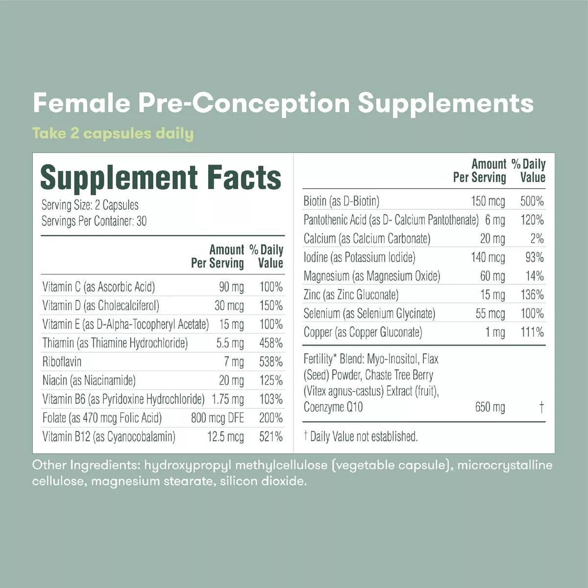 Frida Fertility Pre - Conception (Femenino) 60 Cápsulas - Hi Vitamins