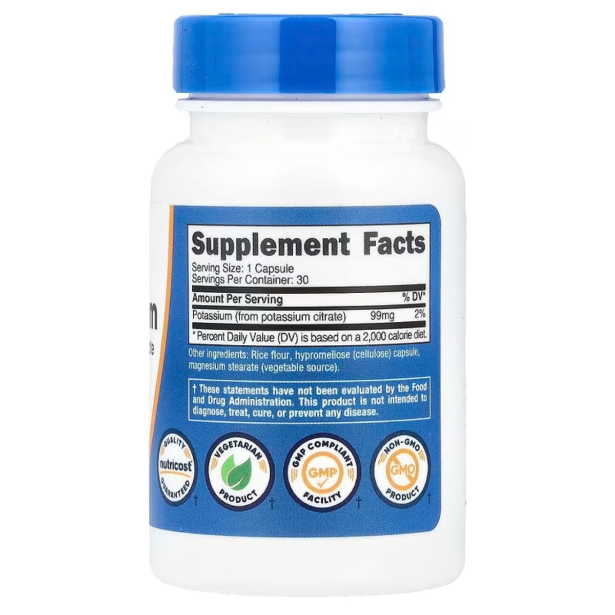 Nutricost Potassium Citrate 99 Mg 30 Cápsulas - Hi Vitamins