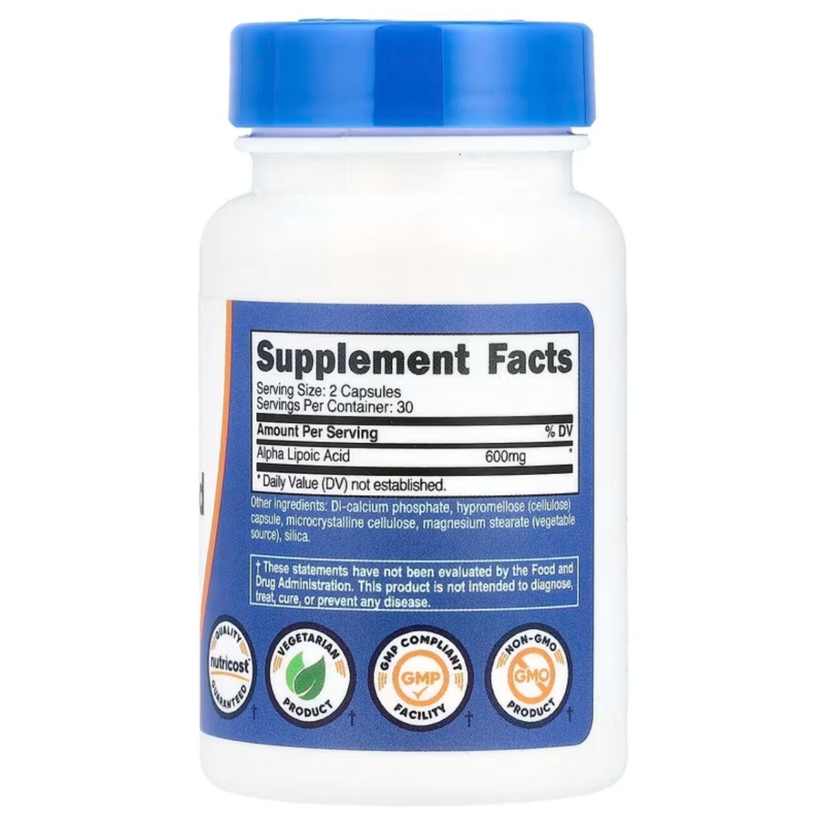 Nutricost Alpha Lipoic Acid 600 Mg 30 Servings 60 Cápsulas - Hi Vitamins