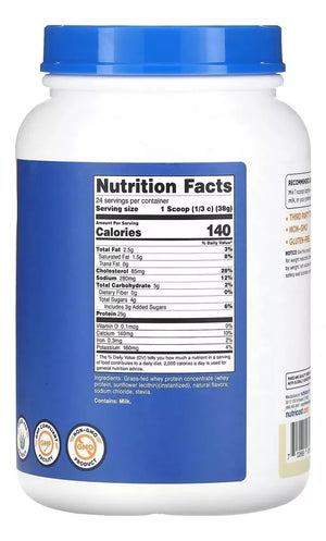 NUTRICOST GRASS FED WHEY PROTEIN CONCENTRATE VAINILLA 907 G