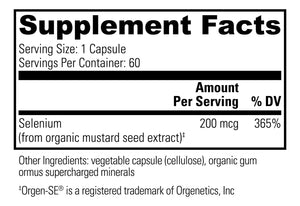 Global Healing SELENIUM 200 mcg 60 Cápsulas