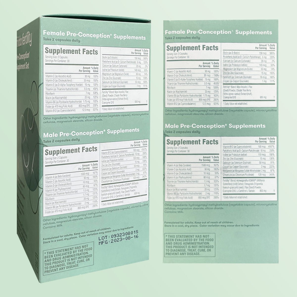 Pre - Conception para Hombre y Mujer Kit 60 Cápsulas (cada uno) - Hi Vitamins