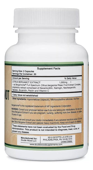 DOUBLE WOOD CITRUS BERGAMOT EXTRACT 1000MG 60 CAPSULES